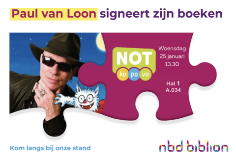 Paul van Loon signeert zijn boeken op de stand van NBD Bilbion
